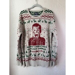 BoxLunch Home Alone Merry Christmas Ya Filthy Animal Sweater XXL Kevin